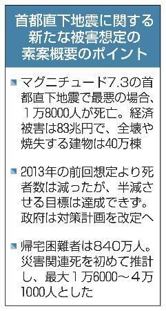 　首都直下地震に関する新たな被害想定の素案概要のポイント