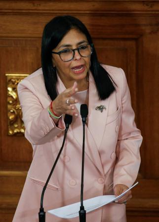 　デルシー・ロドリゲス氏＝２０２５年１２月、ベネズエラ首都カラカス（ロイター＝共同）