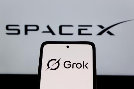　米スペースＸの生成ＡＩグロックのロゴ（ゲッティ＝共同）