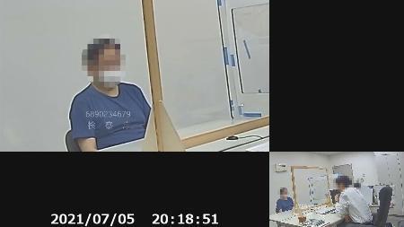 　「テクノシステム」社長の生田尚之被告を取り調べた録音・録画映像の一部（顔に画像加工しています）