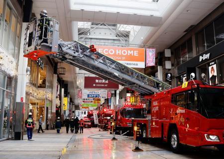 熊本・大洋デパート跡地で訓練　１０４人死亡の火災から５１年