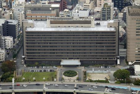 　大阪高裁が入る合同庁舎＝２０２４年１１月（共同通信社ヘリから）