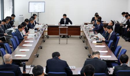 　「大阪都構想」の制度案を作る大阪府市の法定協議会の初会合＝１２日午後、大阪市役所
