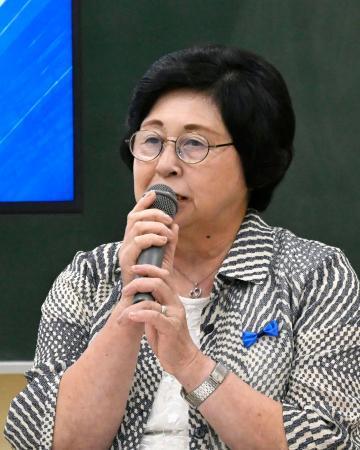 　拉致問題に関するセミナーに出席した曽我ひとみさん＝７日午後、新潟県上越市