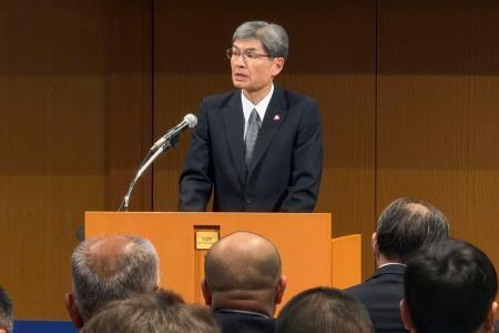 　サイバー対策について訓示する警察庁の楠芳伸長官＝１６日午後、東京都千代田区