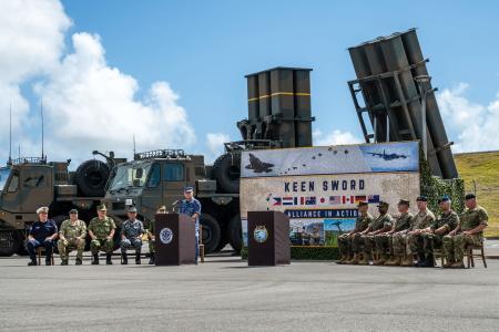 　陸上自衛隊石垣駐屯地で１９日に開かれた「キーン・ソード」の開始式＝沖縄県石垣市（防衛省のホームページから）