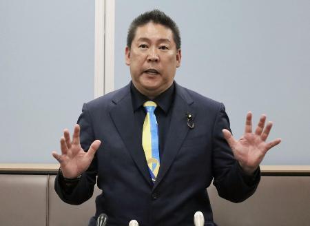 　政治団体「ＮＨＫから国民を守る党」の立花孝志党首＝１０月