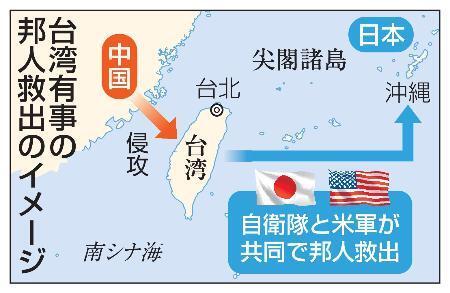 「逃げれば日米同盟つぶれる」　台湾の邦人救出、共同作戦を示唆