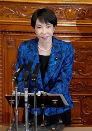 　参院本会議で答弁する高市首相＝２５日午前