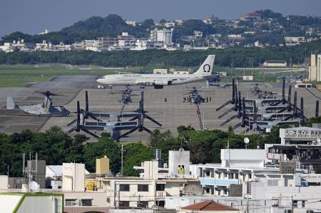 　沖縄県宜野湾市の米軍普天間飛行場＝２０２４年８月