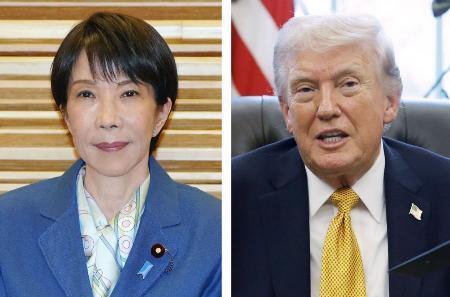 　　高市早苗首相、トランプ米大統領（ゲッティ＝共同）