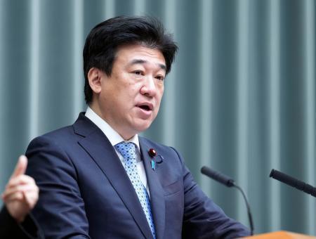 　記者会見する木原官房長官＝２６日午前、首相官邸