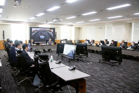 　政府の火山調査委員会の定例会合＝１９日午後、東京都内