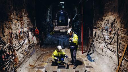 　フィンランド南西部オルキルオト島で建設が進む原発の使用済み核燃料の最終処分場「オンカロ」の内部（ポシバ社提供・共同）