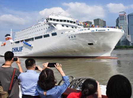 日中フェリーに新造船「鑑真号」　当面は貨物、旅客運航は９月再開