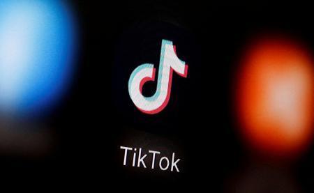 　スマートフォンに表示されたＴｉｋＴｏｋのロゴ＝２０２０年１月（ロイター＝共同）