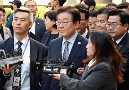 韓国の最大野党代表に有罪判決　虚偽発言巡り、ソウル中央地裁