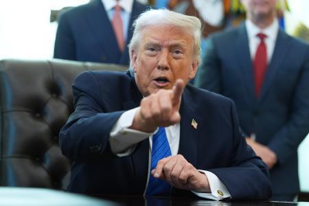 　トランプ米大統領＝１月３０日、ワシントン（ＡＰ＝共同）