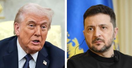 　トランプ米大統領（ロイター＝共同）、ウクライナのゼレンスキー大統領