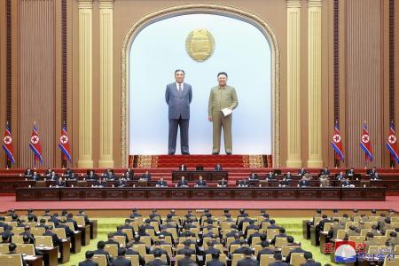 　２０２５年１月、平壌の万寿台議事堂で開かれた北朝鮮の最高人民会議（朝鮮中央通信＝共同）