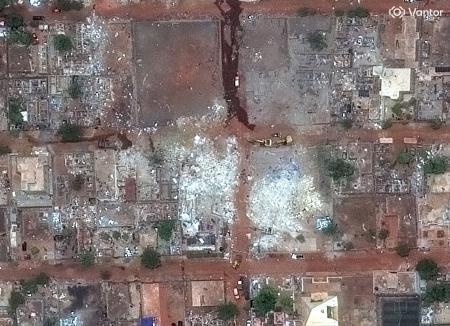 　マリ・バマコ郊外でイスラム過激派などの攻撃を受け殺害されたカマラ暫定国防相の自宅周辺の衛星写真＝４月２６日（ＶＡＮＴＯＲ提供・ロイター＝共同）