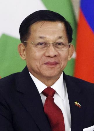 　ミンアウンフライン氏（ゲッティ＝共同）