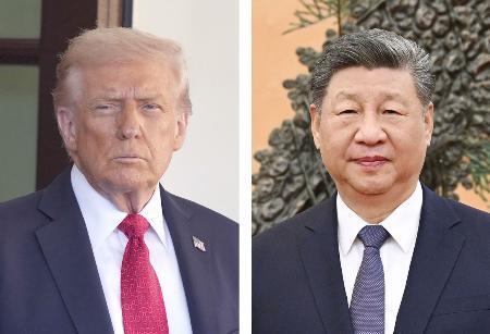 　トランプ米大統領（ゲッティ＝共同）、中国の習近平国家主席（新華社＝共同）