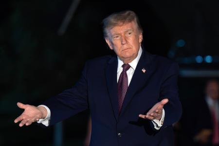 　トランプ米大統領＝２日、ワシントン（ＡＰ＝共同）