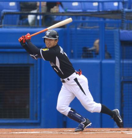 　１回、鳥谷は中前打を放つ