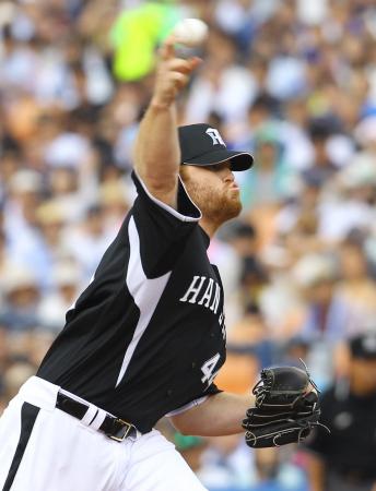 　来日初登板で１回を無失点に抑えたボイヤー