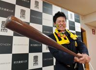 　阪神から３位で指名され気合みなぎる東農大・陽川（撮影・持木克友）