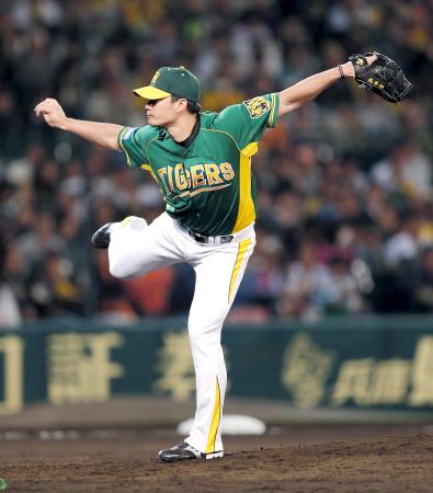 　９回に登板し、１イニングを無失点に抑えた呉昇桓（撮影・棚橋慶太）