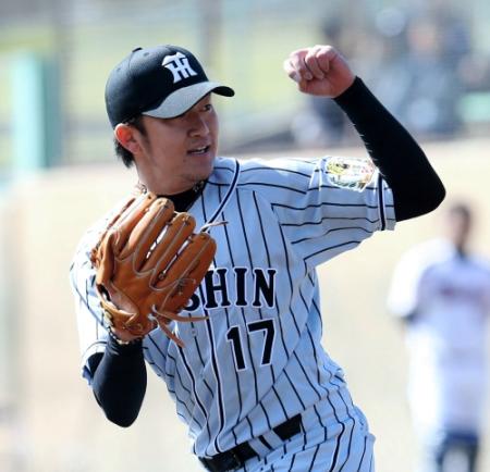 ３イニングを投げ１失点に抑えた岩貞＝浦添