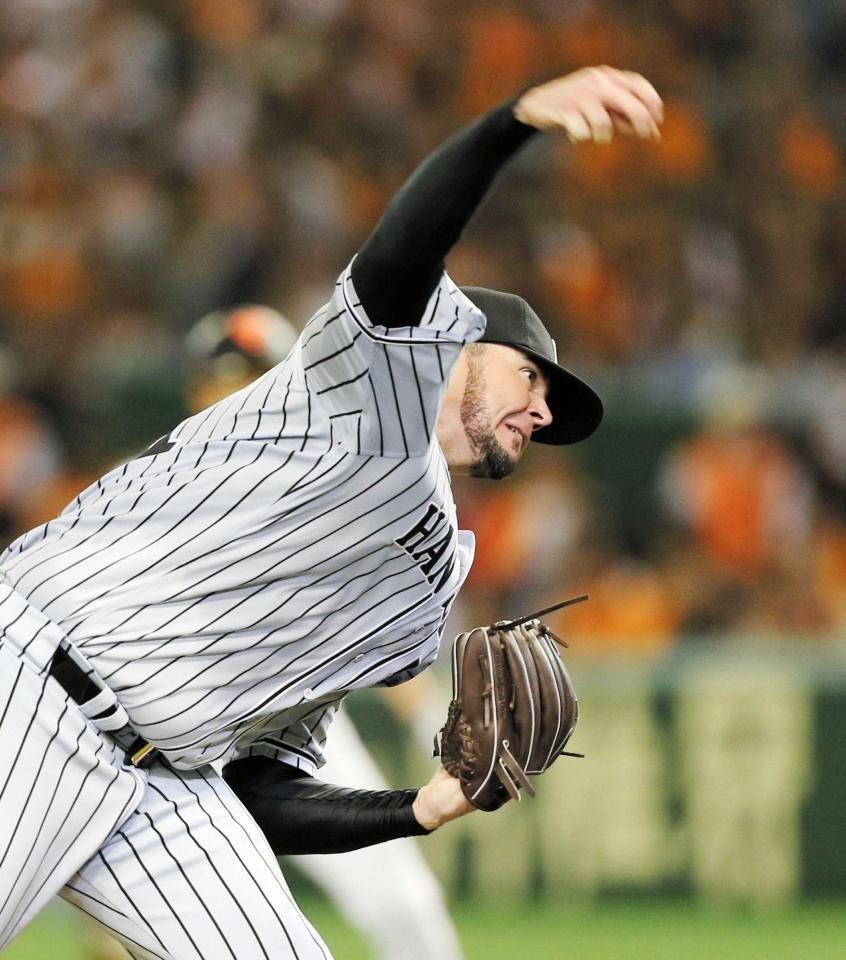 力投する阪神　ランディ・メッセンジャー＝東京ドーム（撮影・棚橋慶太）