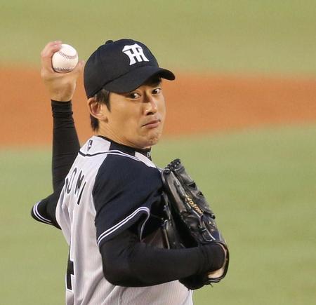 力投する先発・能見（撮影・田中太一）