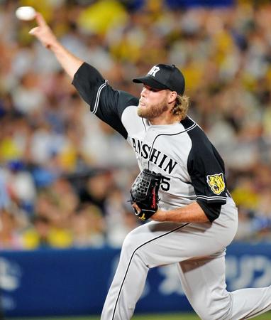 ７回に登板し、無失点に抑えた阪神　コーディ・サターホワイト＝横浜スタジアム（撮影・西岡正）