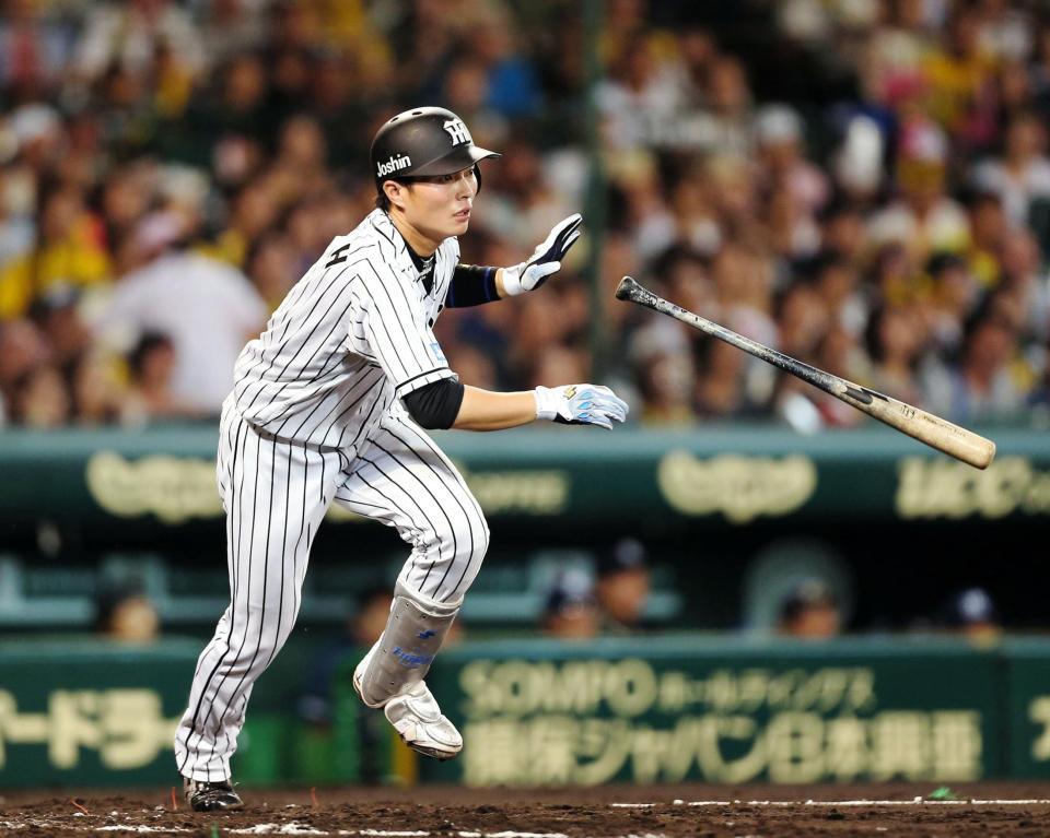 右前適時打を放つ阪神・北條＝甲子園（撮影・北村雅宏）