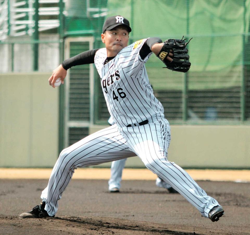 　闘志あふれる投球を見せた秋山