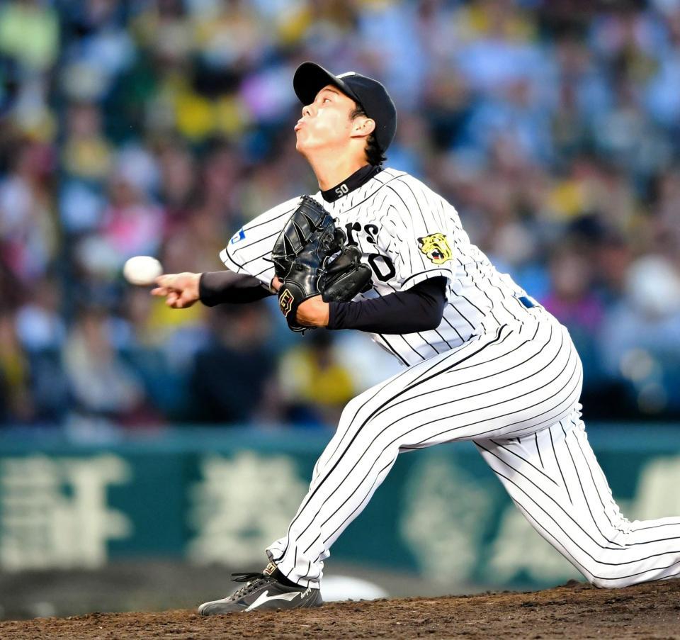 力投する阪神・青柳晃洋＝甲子園（撮影・北村雅宏）