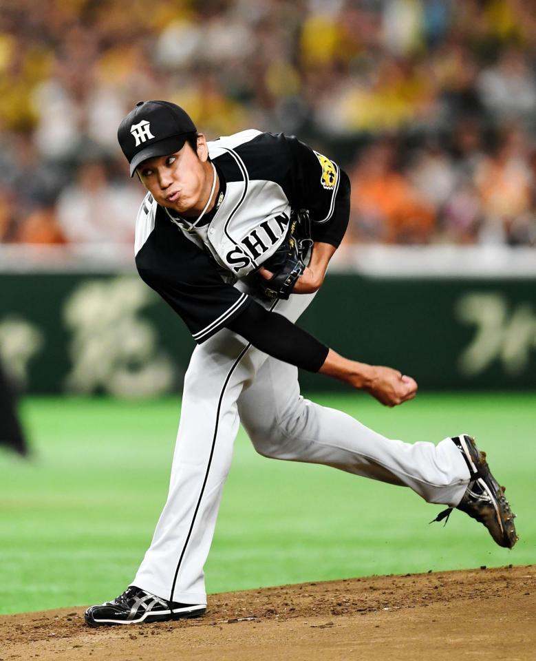 力投する阪神・藤浪晋太郎＝東京ドーム（撮影・園田高夫）