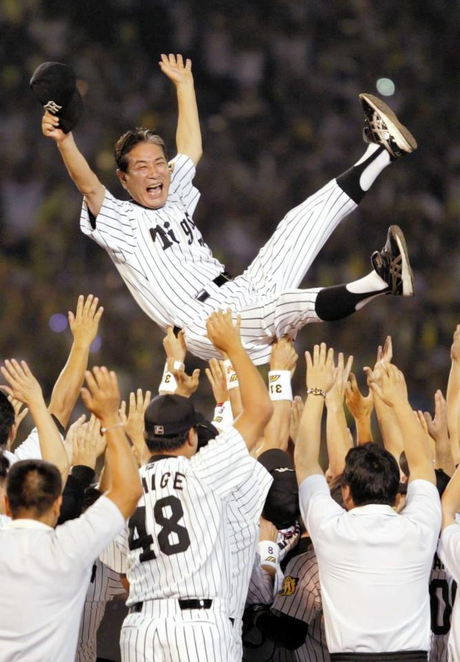 星野仙一　阪神タイガース　プロ野球 阪神タイガース 2003年星野仙一監督 リーグ優勝ポストカード