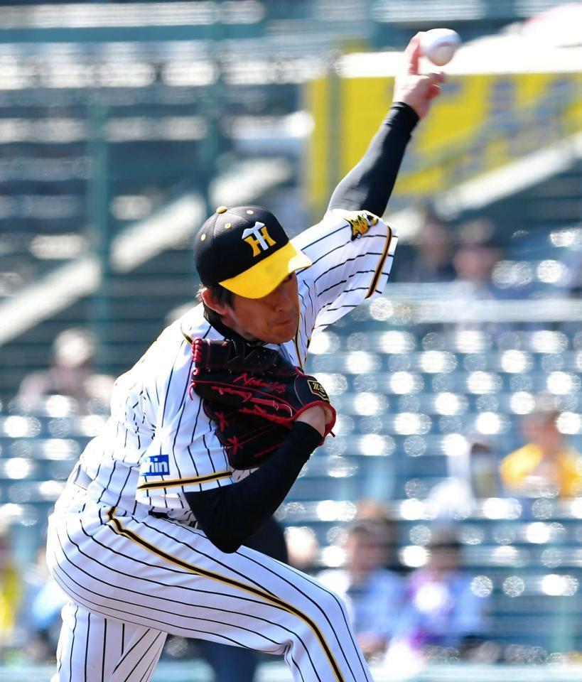 力投する阪神・能見篤史＝甲子園（撮影・高部洋祐）