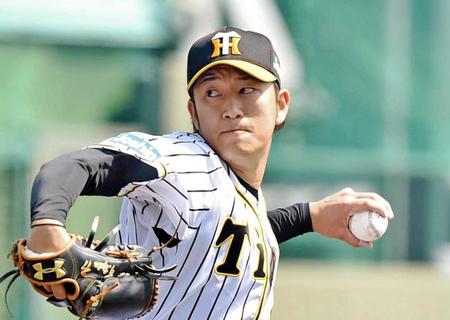 　７回５安打無失点の好投を見せた先発の岩貞（撮影・田中太一）