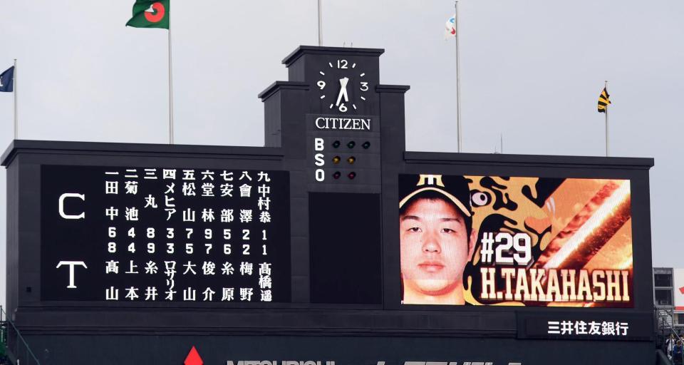 スタメン＝甲子園（撮影・山口登）