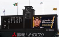 阪神・鳥谷敬の名前がスタメンでコールされる甲子園球場＝甲子園（撮影・北村雅宏）