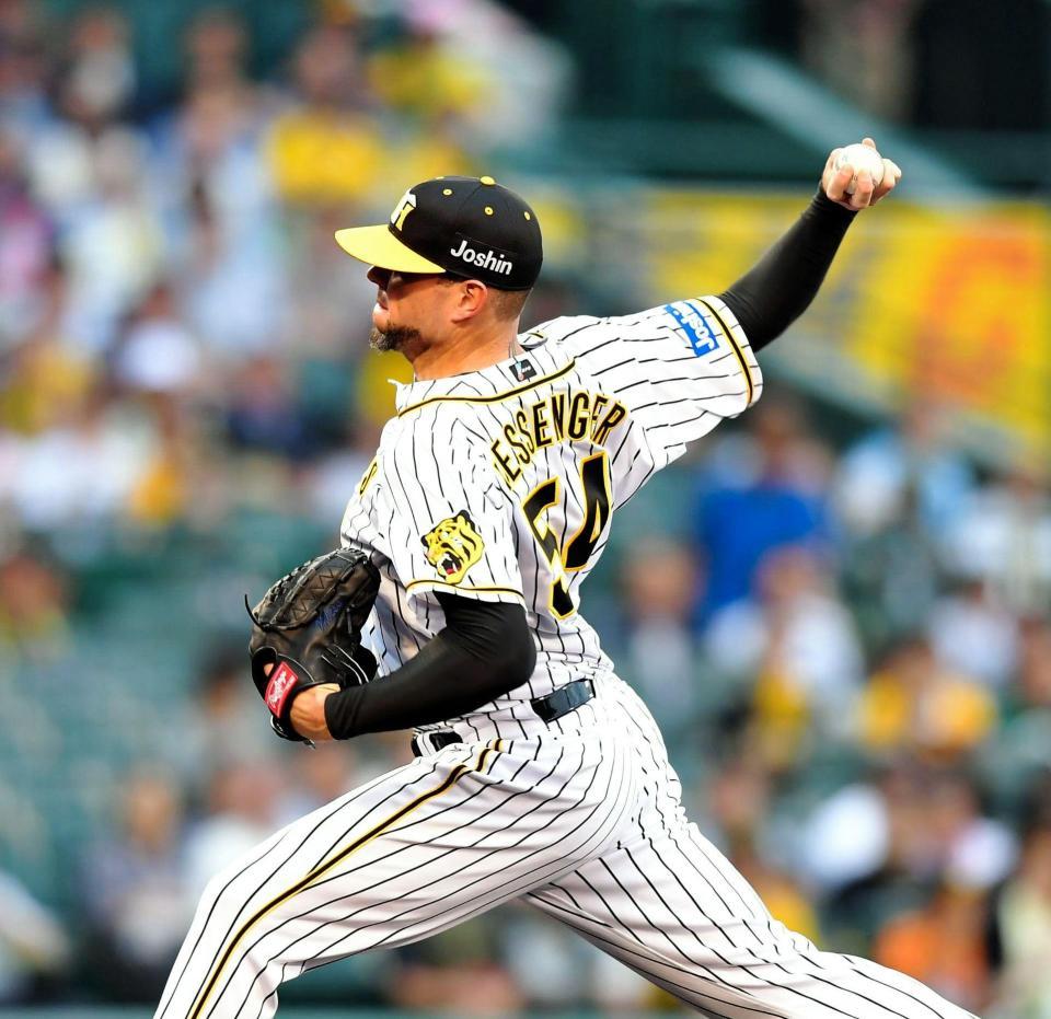 力投する阪神　ランディ・メッセンジャー＝甲子園（撮影・北村雅宏）