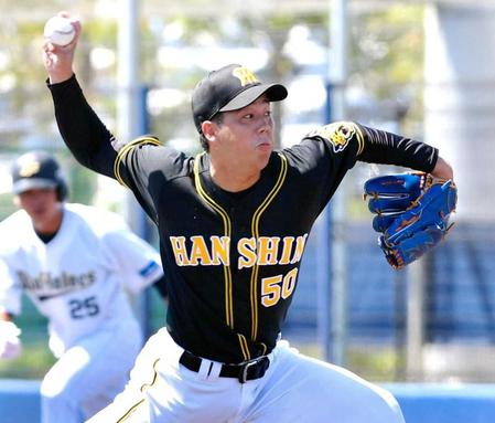 　７回４安打８奪三振無失点の好投を見せた青柳（撮影・佐藤厚）