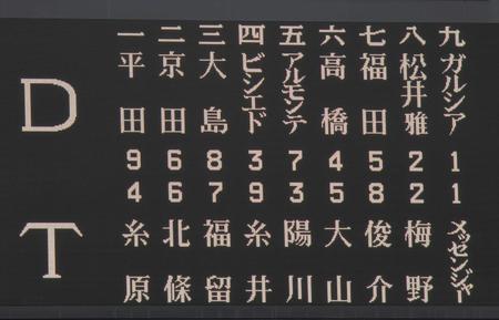 １１日対中日戦の先発メンバー＝甲子園（撮影・北村雅宏）