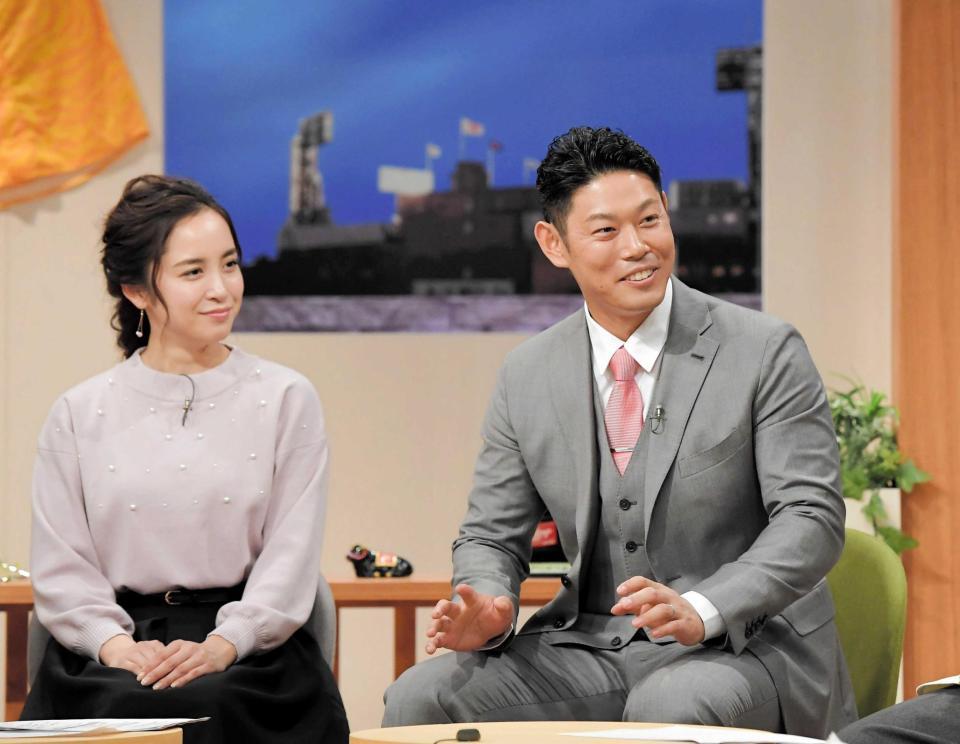 　サンテレビ「熱血！タイガース党」に出演する原口（右）