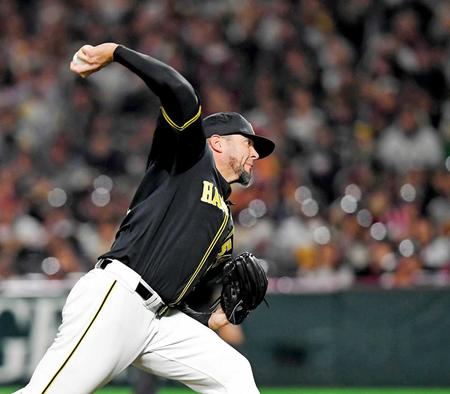 　３回を投げて４失点のメッセンジャー（撮影・田中太一）